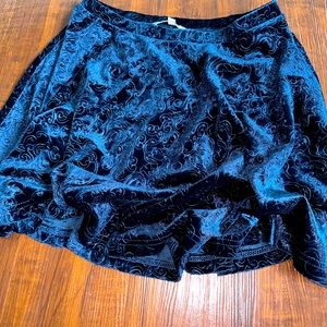 Cecico Blue velvet miniskirt to match any cute top and heels!